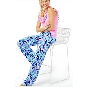 Lilly Pulitzer Lorena‎ Breezy Palazzo Pant Corsica Blue | Blue Pink | SZ L